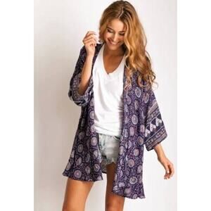 Arnhem 100% Rayon Medallion Print Kimono